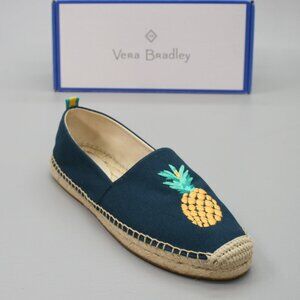 Vera Bradley Ladies 8 Embellished Espadrilles Pineapple Blue Jute Flats Shoes